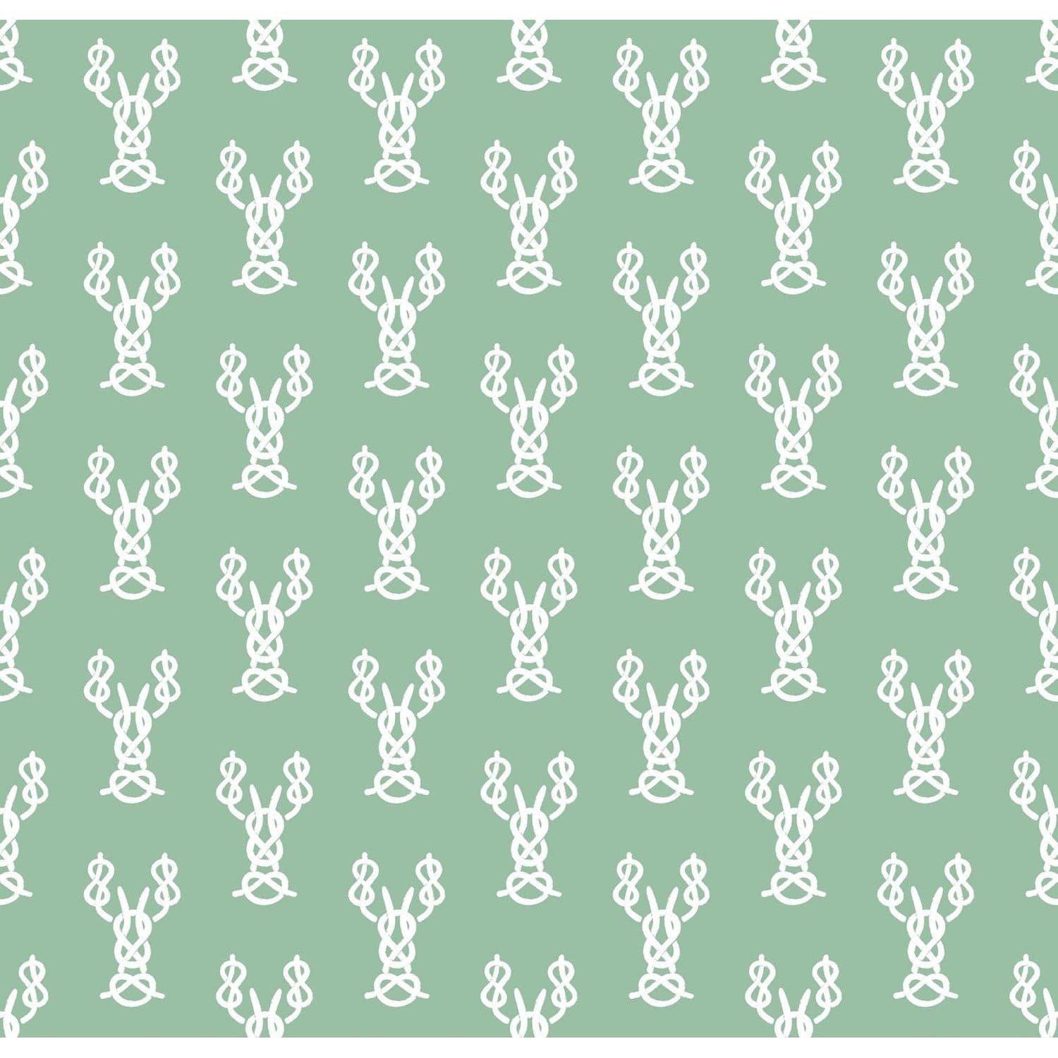 Nautical Lobster Knots Wallpaper-Mitchell Black-MITCHB-WCHH104-GR-PM-10-Wall DecorPatterns Green-Premium Matte Paper-5-France and Son