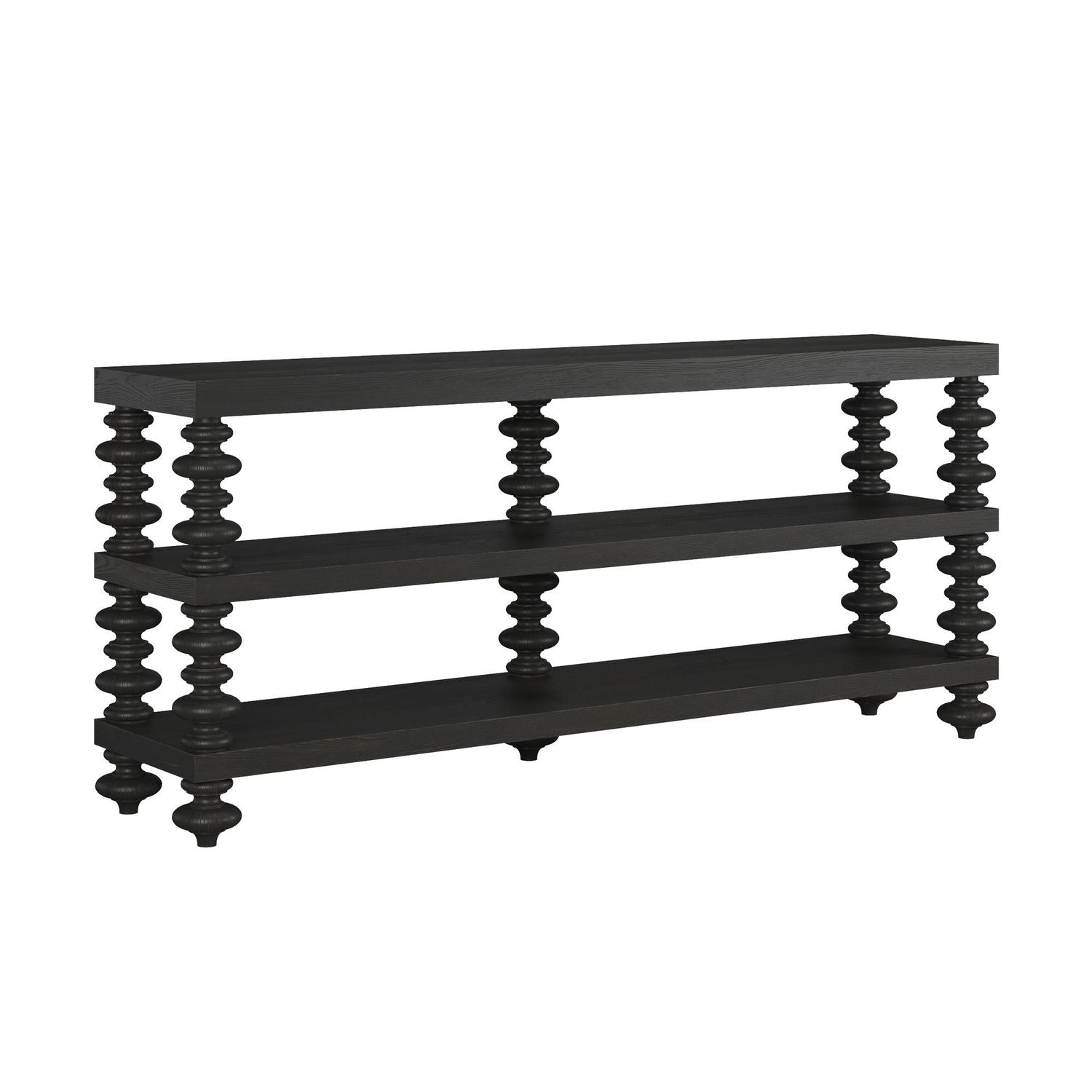 Atrium Console Table - hand rubbed black with undertones of brown
