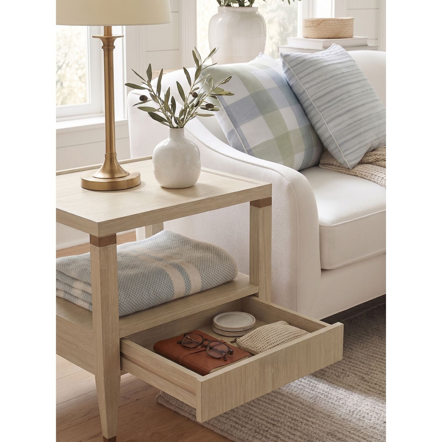 Eave II Drawer End Table - Sundrenched Oak