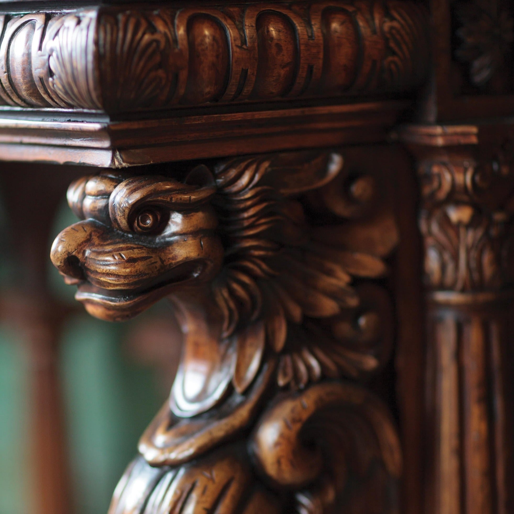 French Renaissance Style Library Table