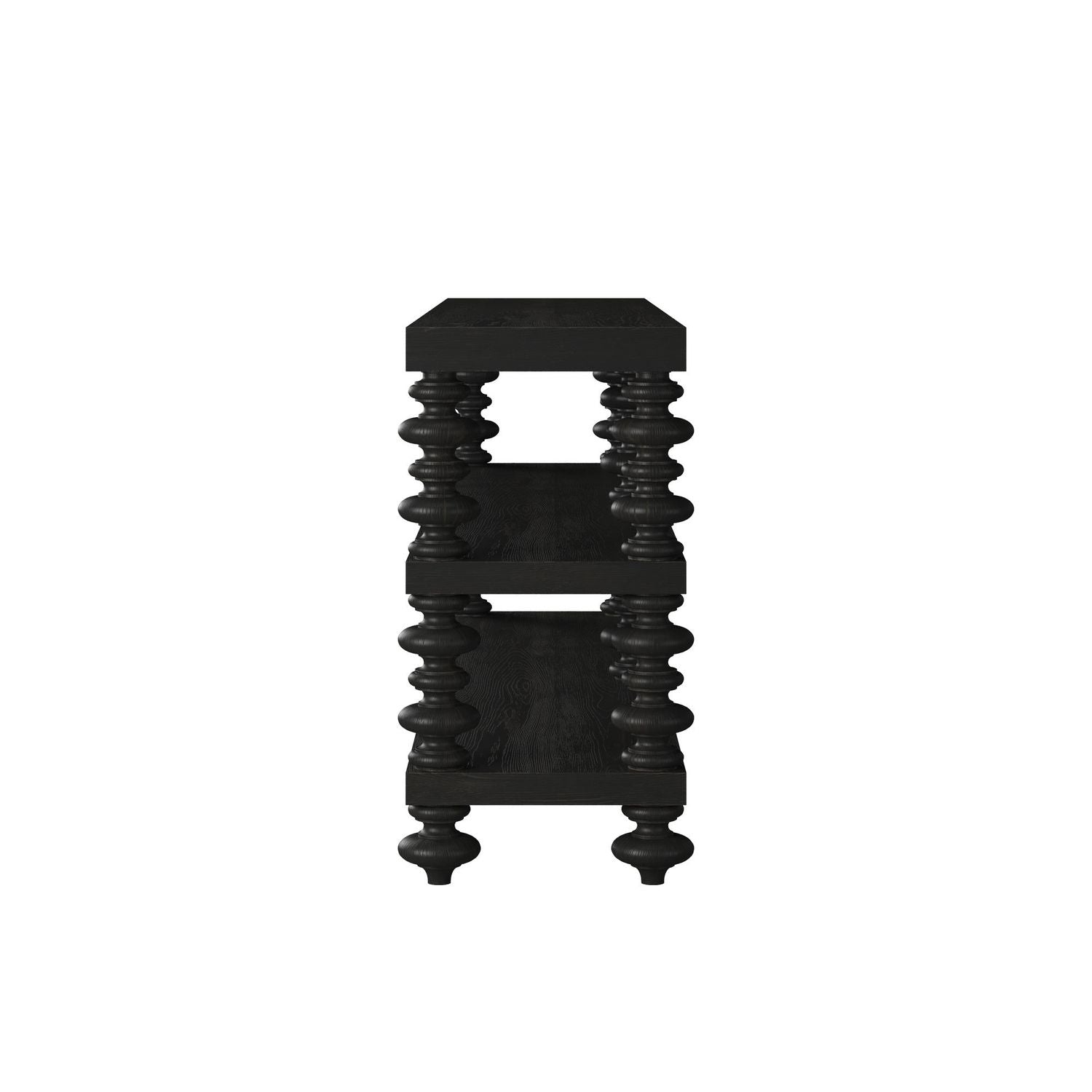 Atrium Console Table - hand rubbed black with undertones of brown