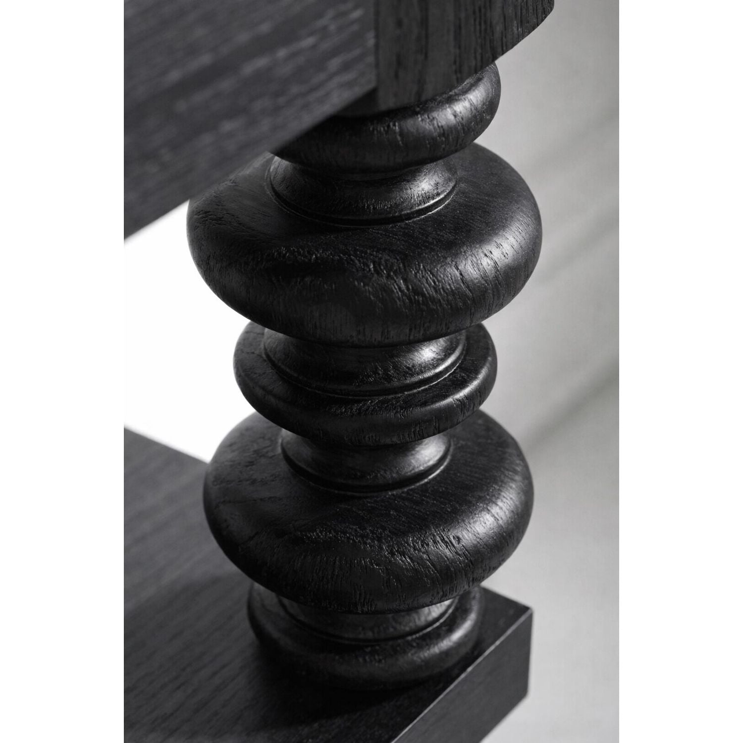 Atrium Console Table - hand rubbed black with undertones of brown