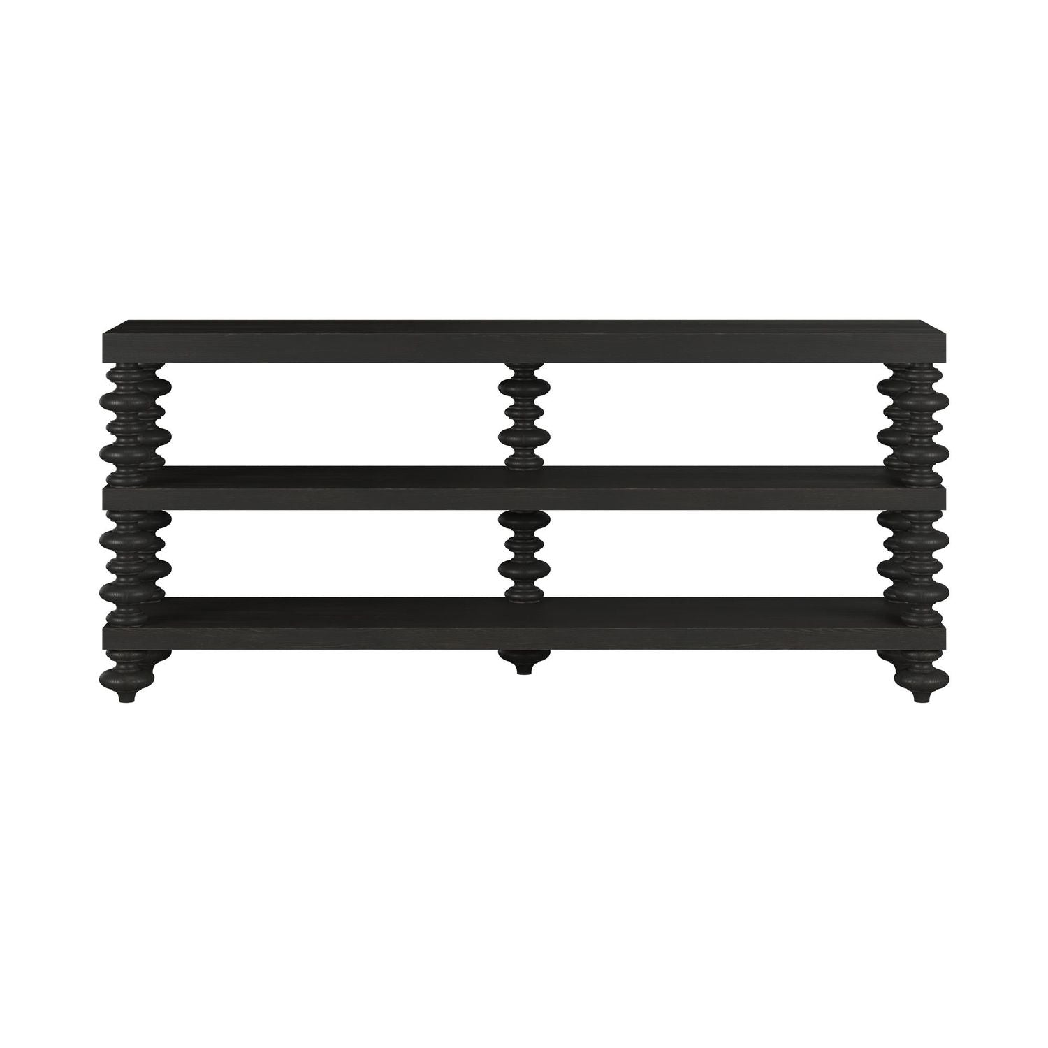 Atrium Console Table - hand rubbed black with undertones of brown