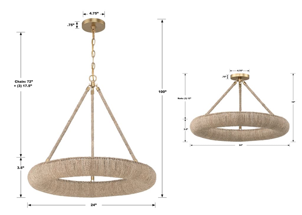 Oakley 6 Light Soft Gold Semi Flush Mount-Crystorama Lighting Company-CRYSTO-OAK-7536-SG_CEILING-Flush Mounts-4-France and Son