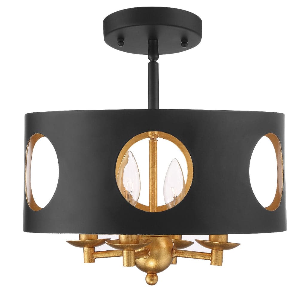 Odelle 4 Light Semi-Flush-Crystorama Lighting Company-CRYSTO-ODE-700-BK-GA_CEILING-Flush Mounts-1-France and Son