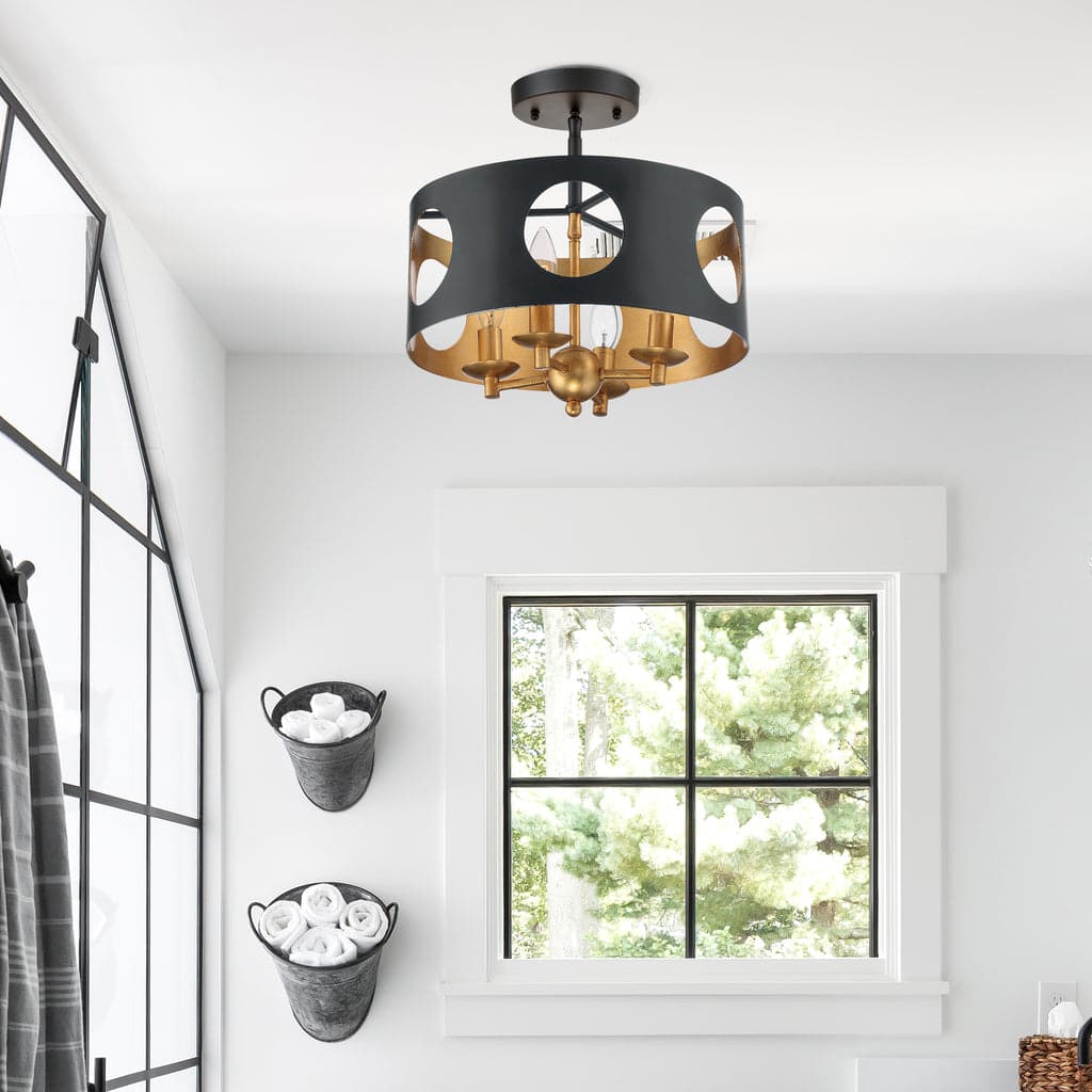 Odelle 4 Light Semi-Flush-Crystorama Lighting Company-CRYSTO-ODE-700-BK-GA_CEILING-Flush Mounts-2-France and Son