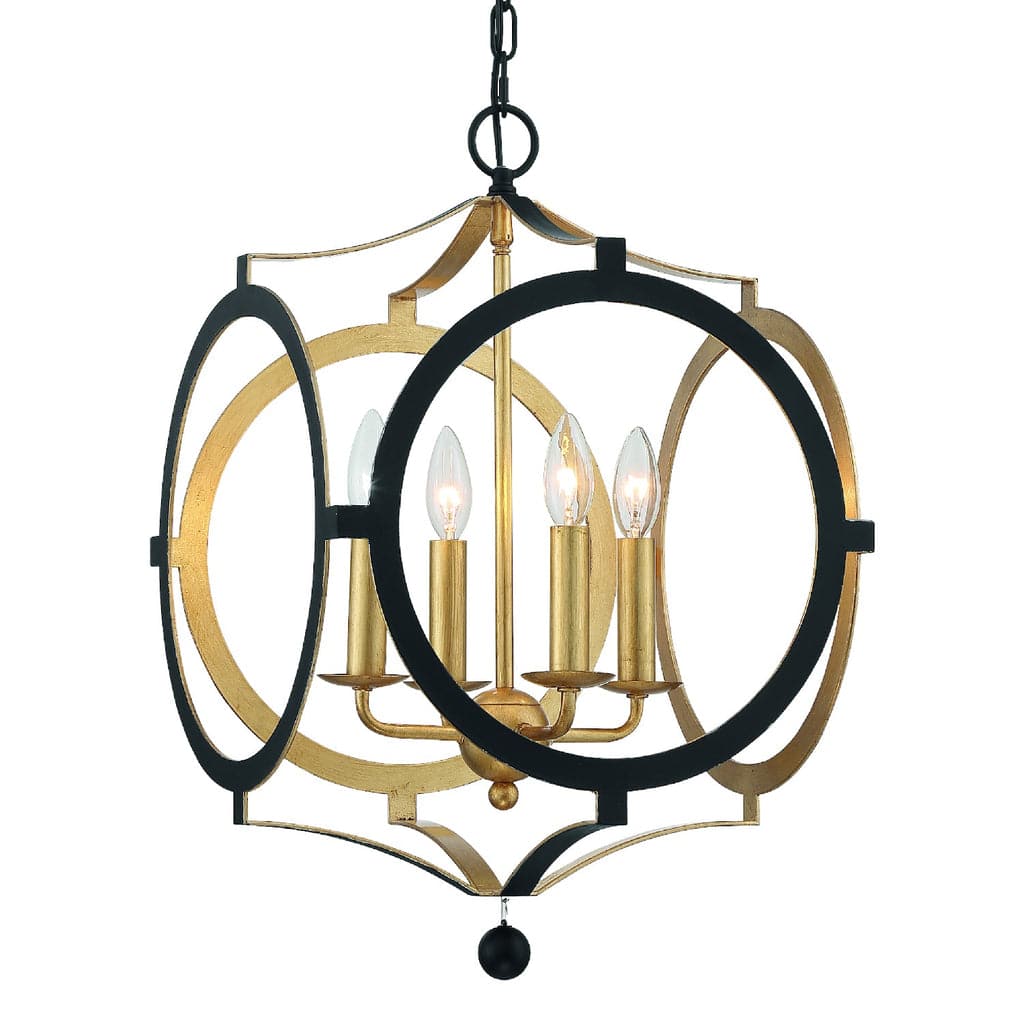 Odelle 4 Light Chandelier-Crystorama Lighting Company-CRYSTO-ODE-704-BK-GA-ChandeliersBlack and Antique Gold-5-France and Son