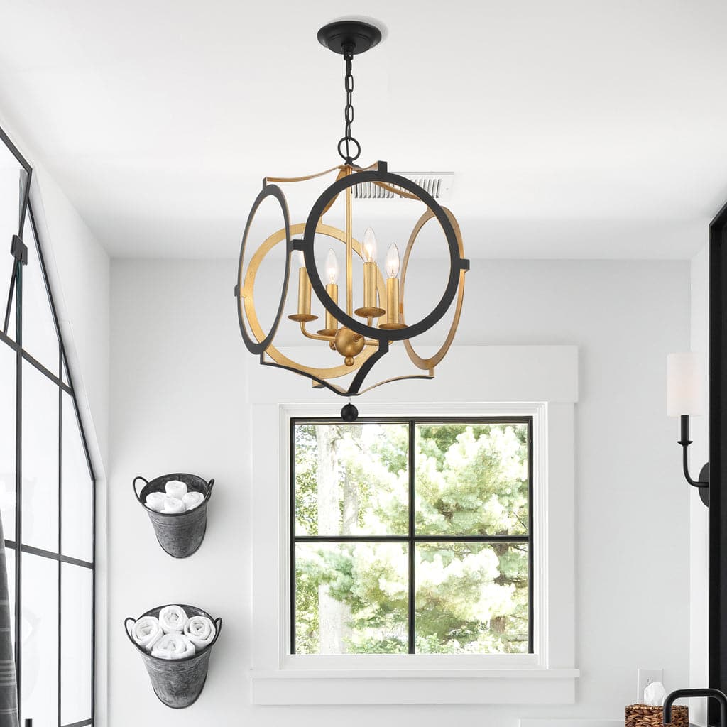 Odelle 4 Light Chandelier-Crystorama Lighting Company-CRYSTO-ODE-704-BK-GA-ChandeliersBlack and Antique Gold-3-France and Son