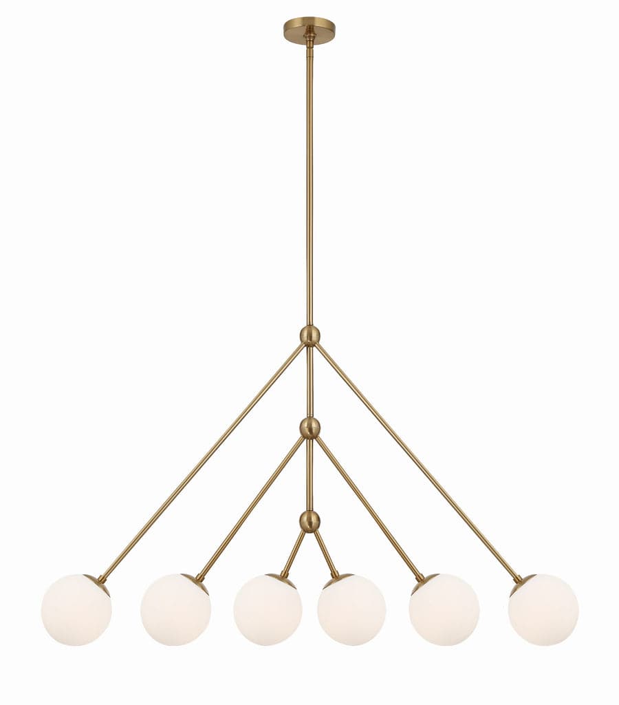 Omni 6 Light Chandelier-Crystorama Lighting Company-CRYSTO-OMN-3006-AG-ChandeliersAged Brass-4-France and Son