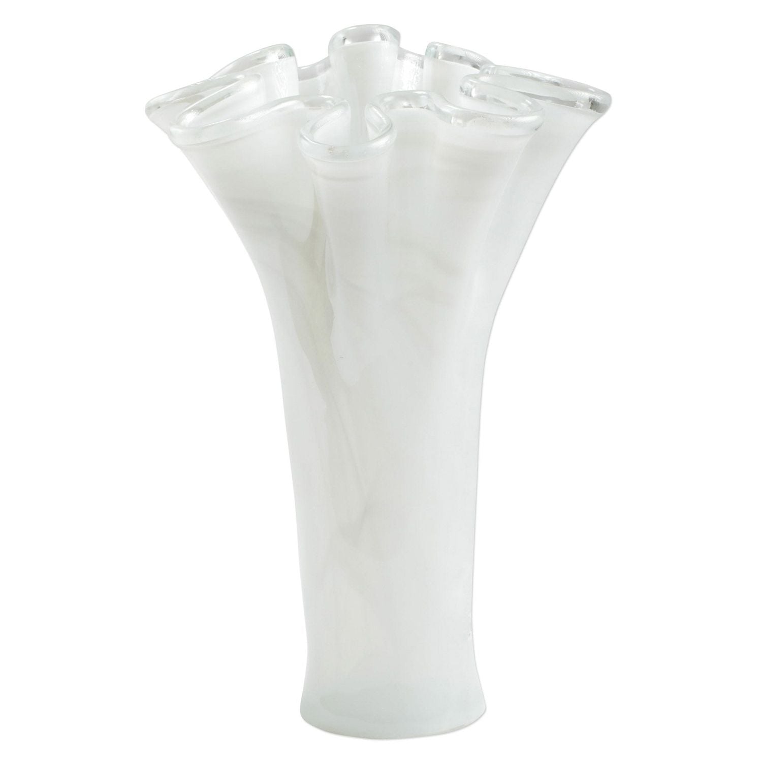 Onda Glass Vase - White / Tall