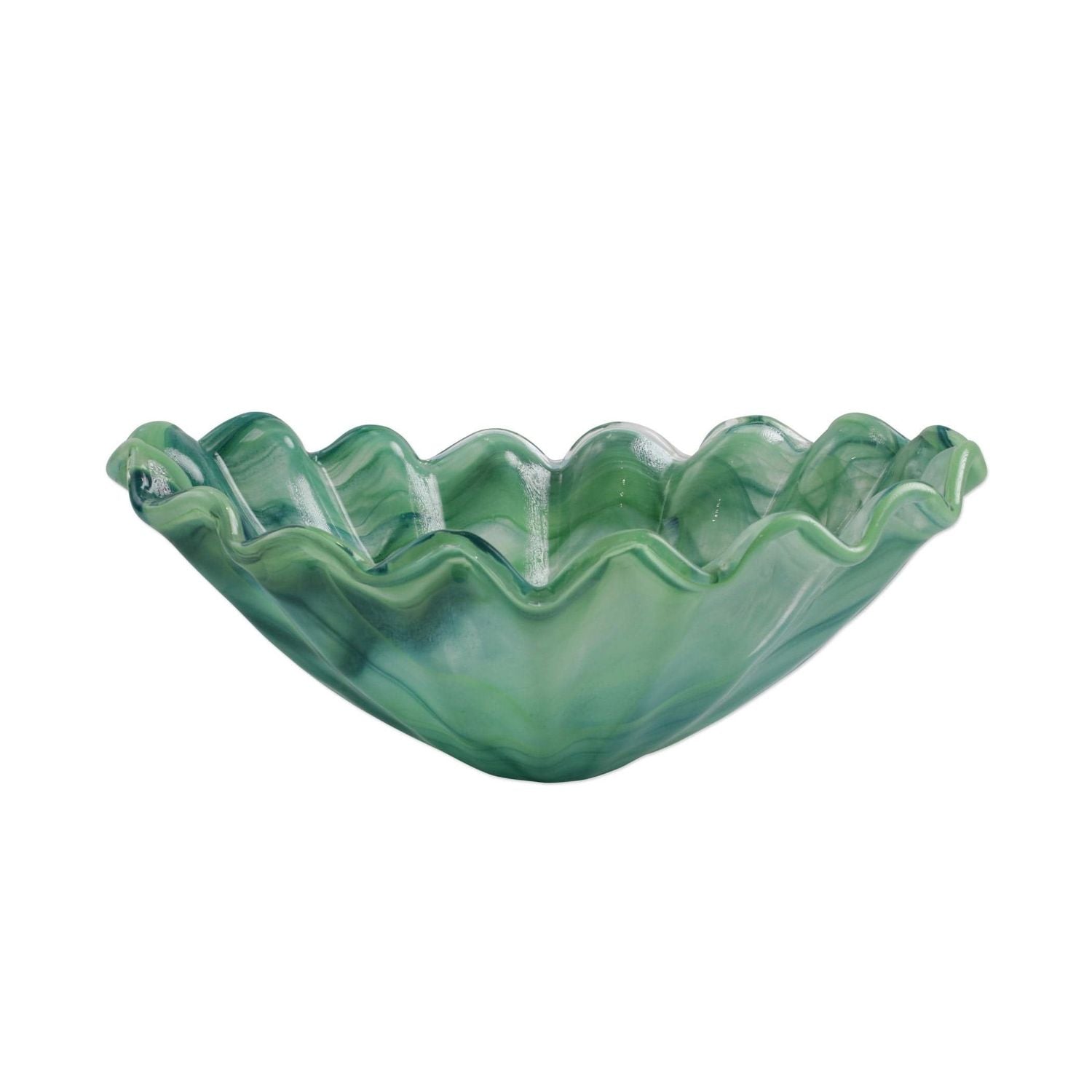 Onda Glass Centerpiece - Green