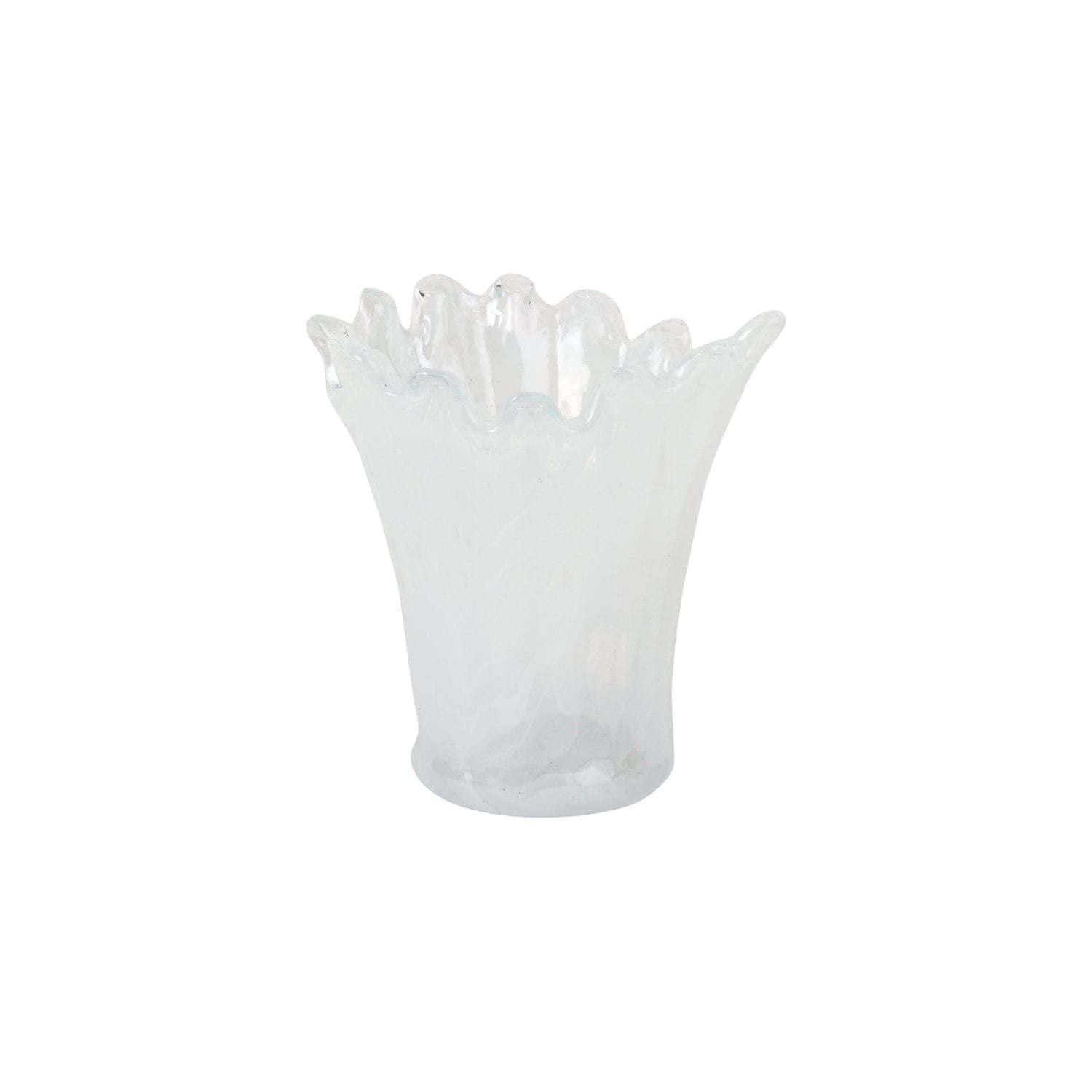 Onda Glass Vase - White / Short