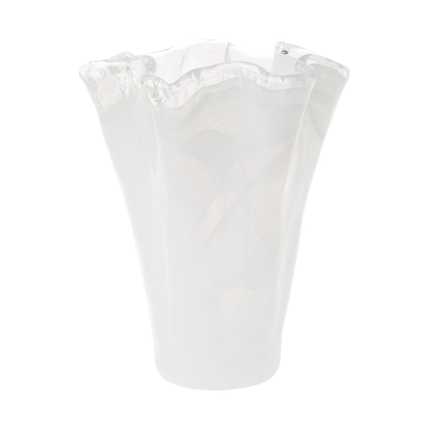 Onda Glass Vase - White / Medium