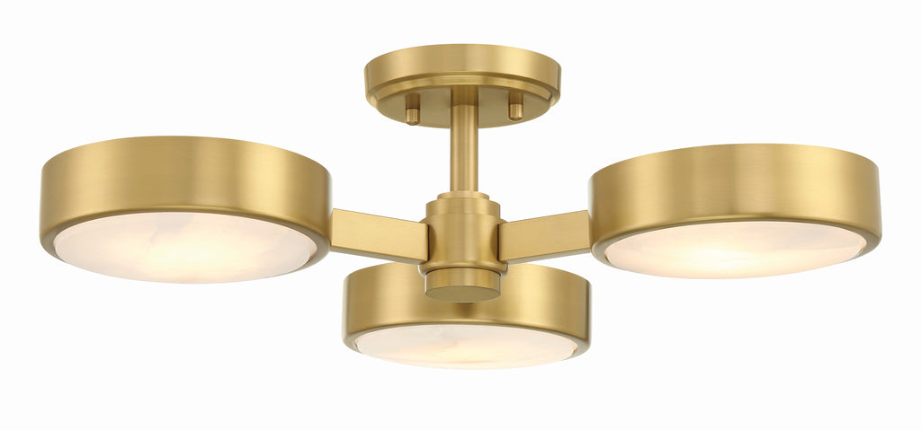 Orson 3 Light Modern Gold Semi Flush Mount-Crystorama Lighting Company-CRYSTO-ORS-733-MG-ST-Flush Mounts-2-France and Son