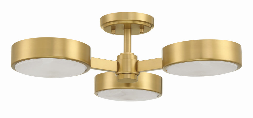 Orson 3 Light Modern Gold Semi Flush Mount-Crystorama Lighting Company-CRYSTO-ORS-733-MG-ST-Flush Mounts-3-France and Son