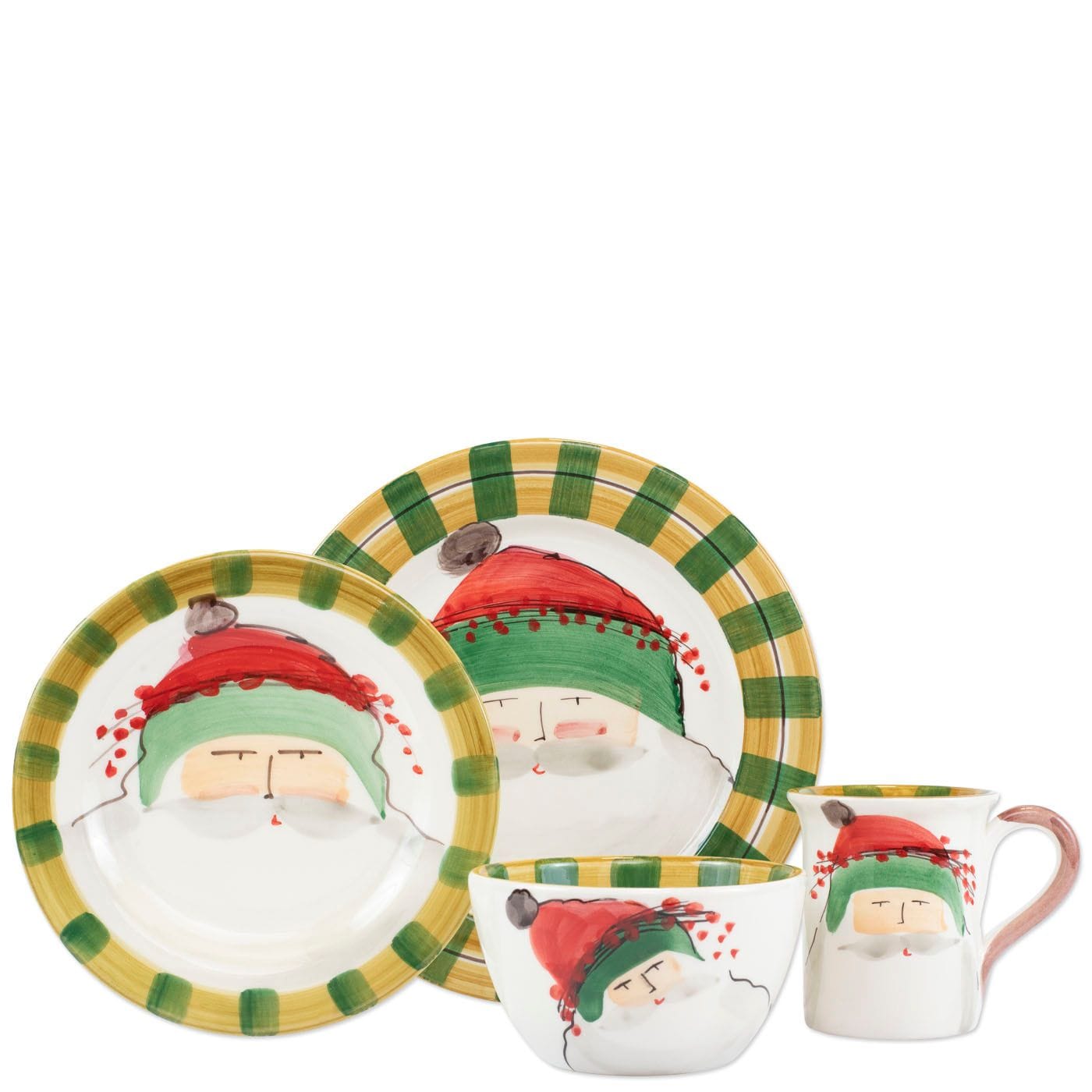 Old St. Nick Four-Piece Place Setting - Green Hat