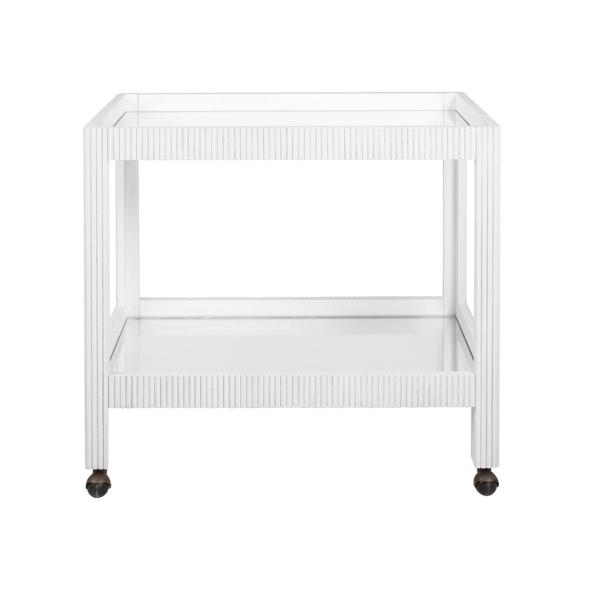 Otis - Fluted Bar Cart In White Washed Oak