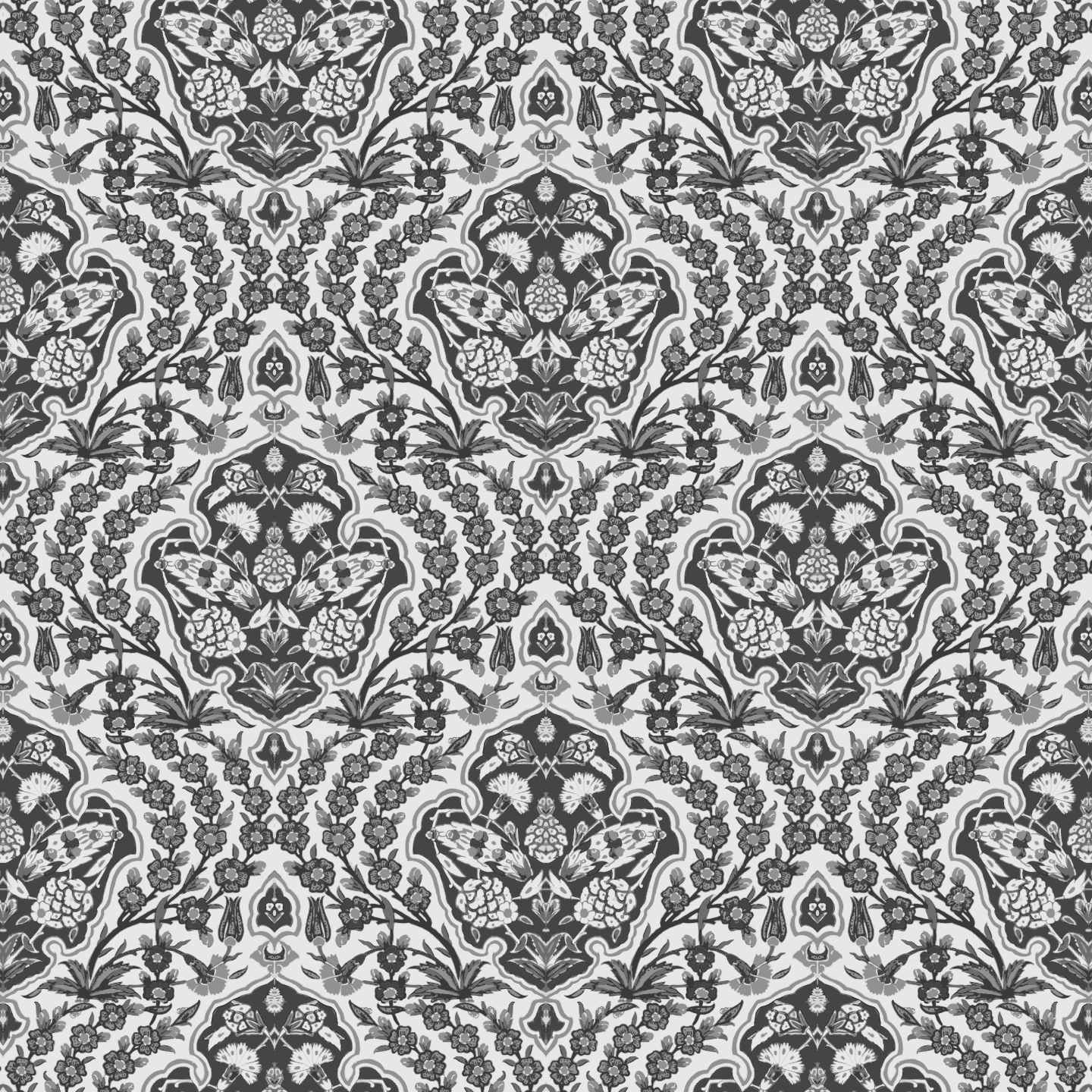 Ottoman Wallpaper-Mitchell Black-MITCHB-WC374-1-PM-10-Wall DecorPatterns Gray-Premium Matte Paper-Small-5-France and Son