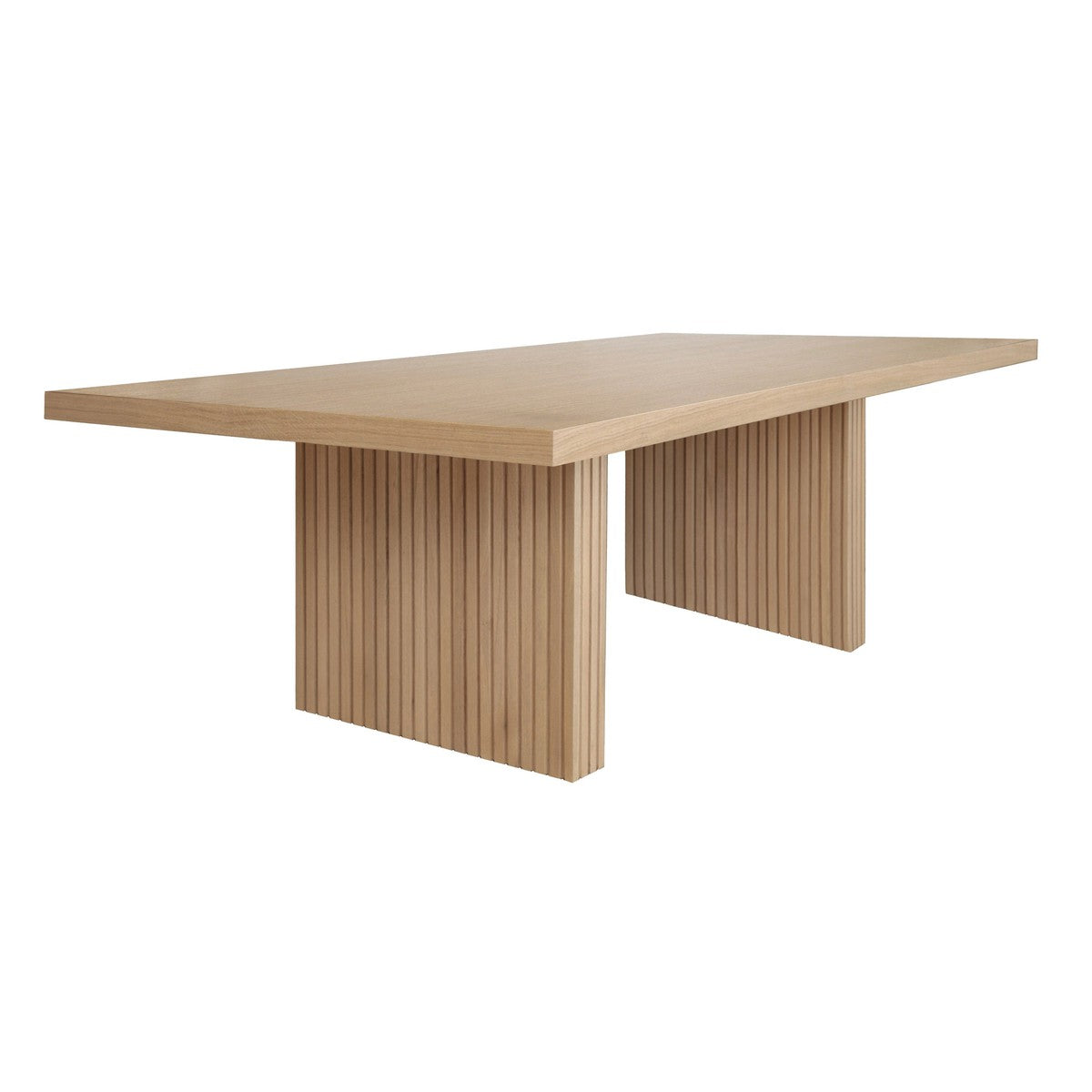 Patterson - Plank Style Slatted Base Dining Table In Natural Oak