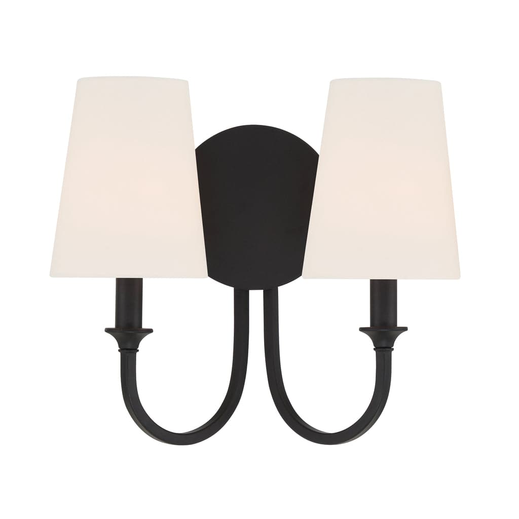 Payton 2 Light Wall Mount-Crystorama Lighting Company-CRYSTO-PAY-922-BF-Wall LightingBlack Forged-1-France and Son