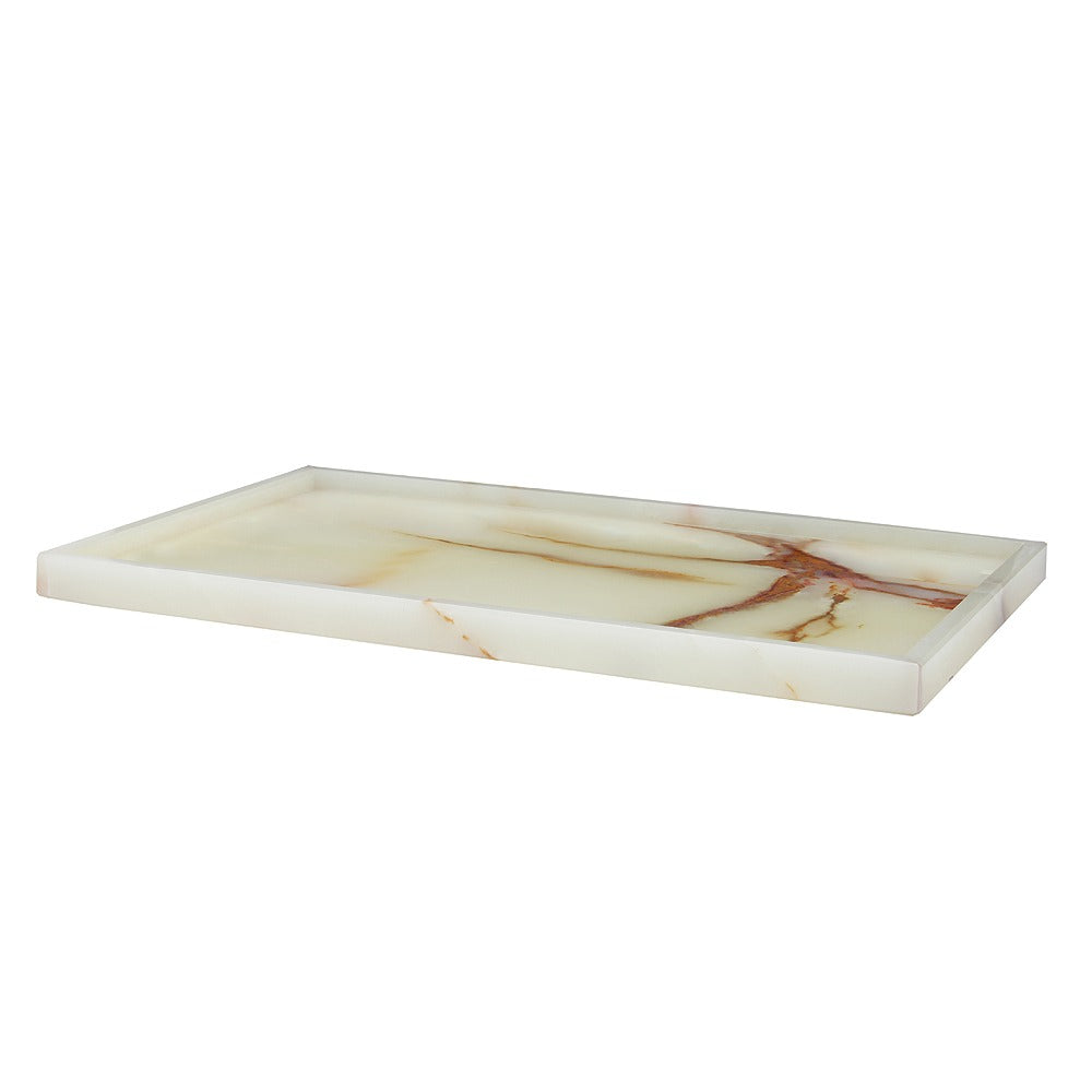 Edesia Collection Honed Finish Rect Tray 18"x10"-Marble Crafter-MC-PC12-LG-TraysLight Green Onyx-2-France and Son