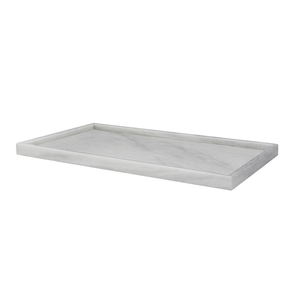 Edesia Collection Honed Finish Rect Tray 18"x10"-Marble Crafter-MC-PC12-PW-TraysPearl White Marble-3-France and Son