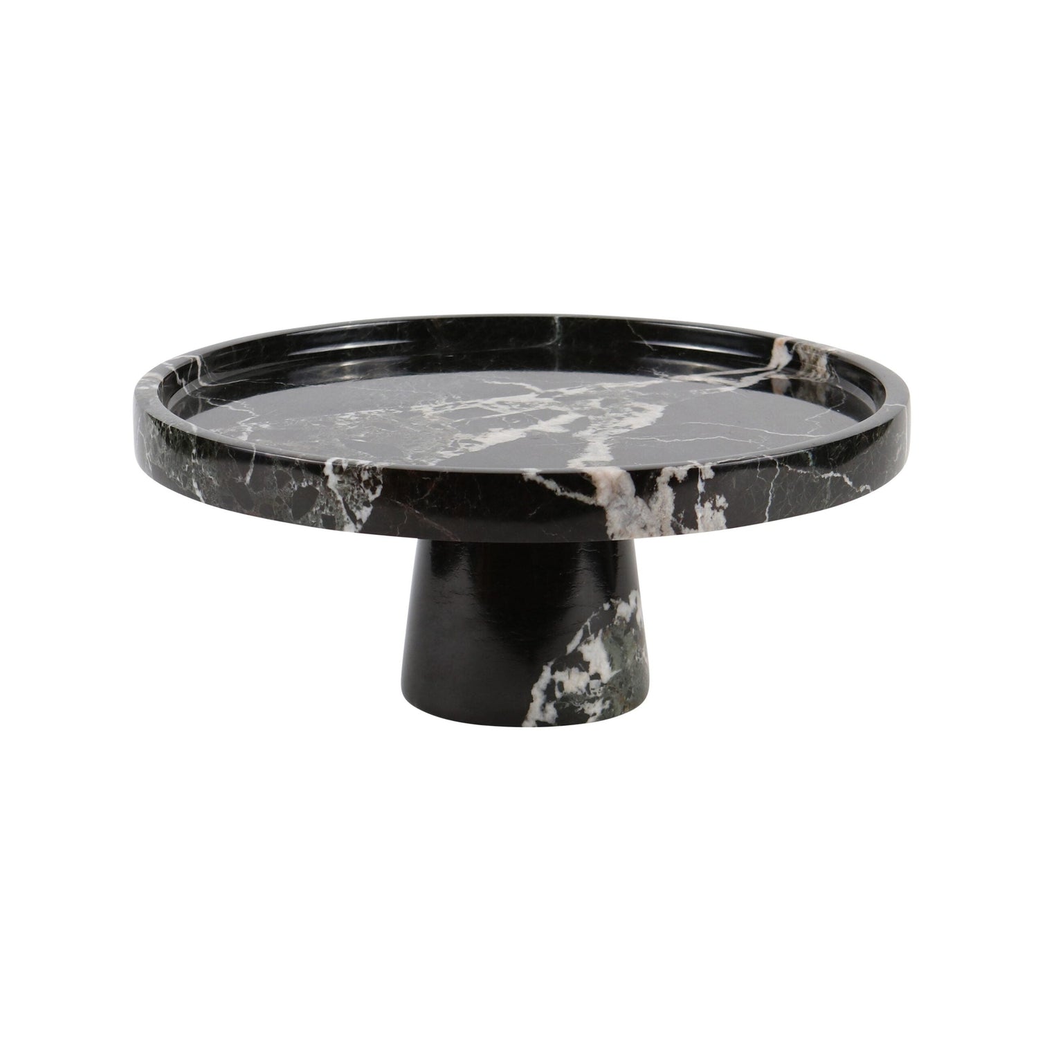 Round Cake Stand 12″-Marble Crafter-MC-PC31-BZ-Cake StandBlack Polished-1-France and Son