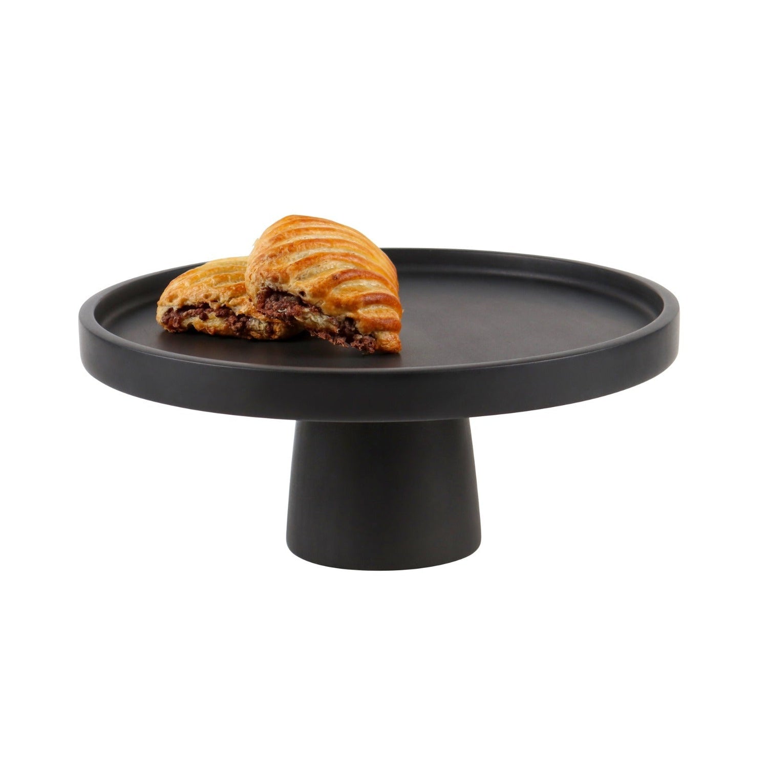 Round Cake Stand 12″-Marble Crafter-MC-PC31-JB-Cake StandBlack Honed-2-France and Son
