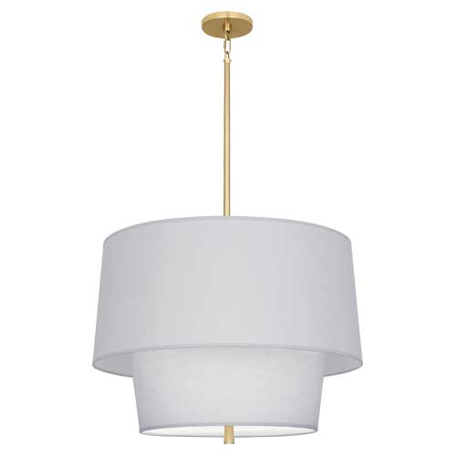 Decker Pendant - Medium-Robert Abbey Fine Lighting-ABBEY-PG137-PendantsPearl Grey-Modern Brass-3-France and Son