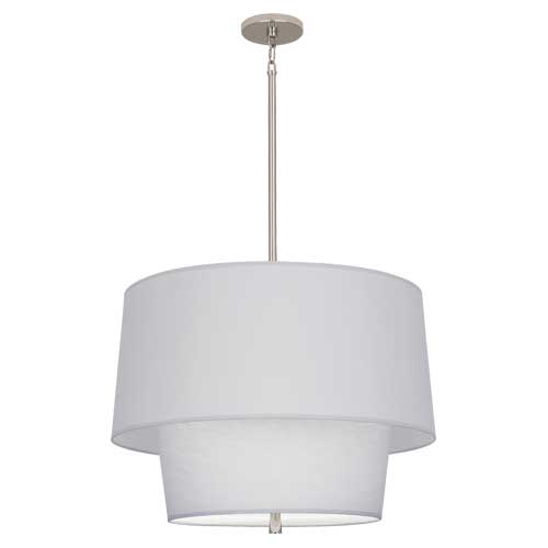 Decker Pendant - Medium-Robert Abbey Fine Lighting-ABBEY-PG138-PendantsPearl Grey-Polished Nickel-4-France and Son