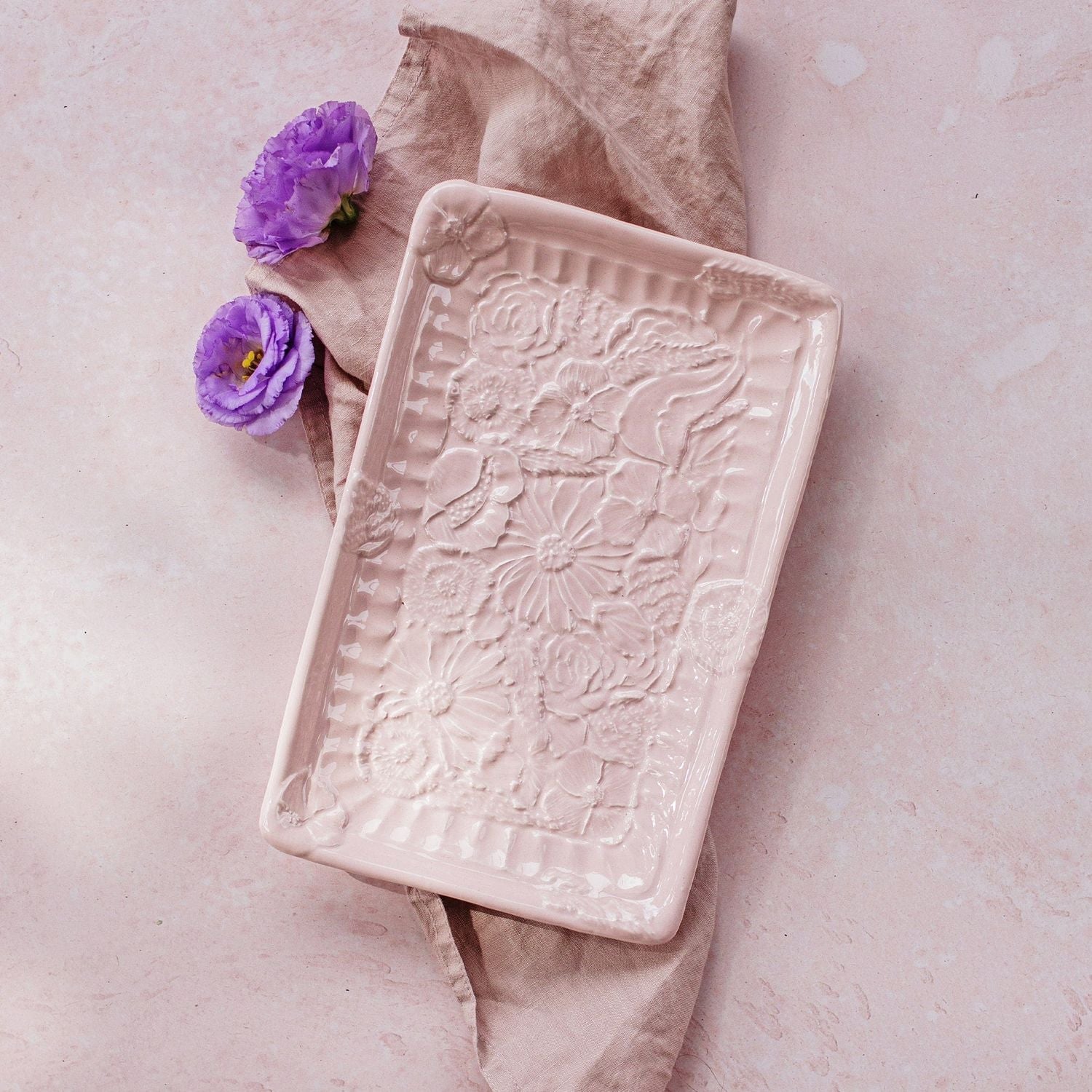 Pietra Fiori Rectangular Platter