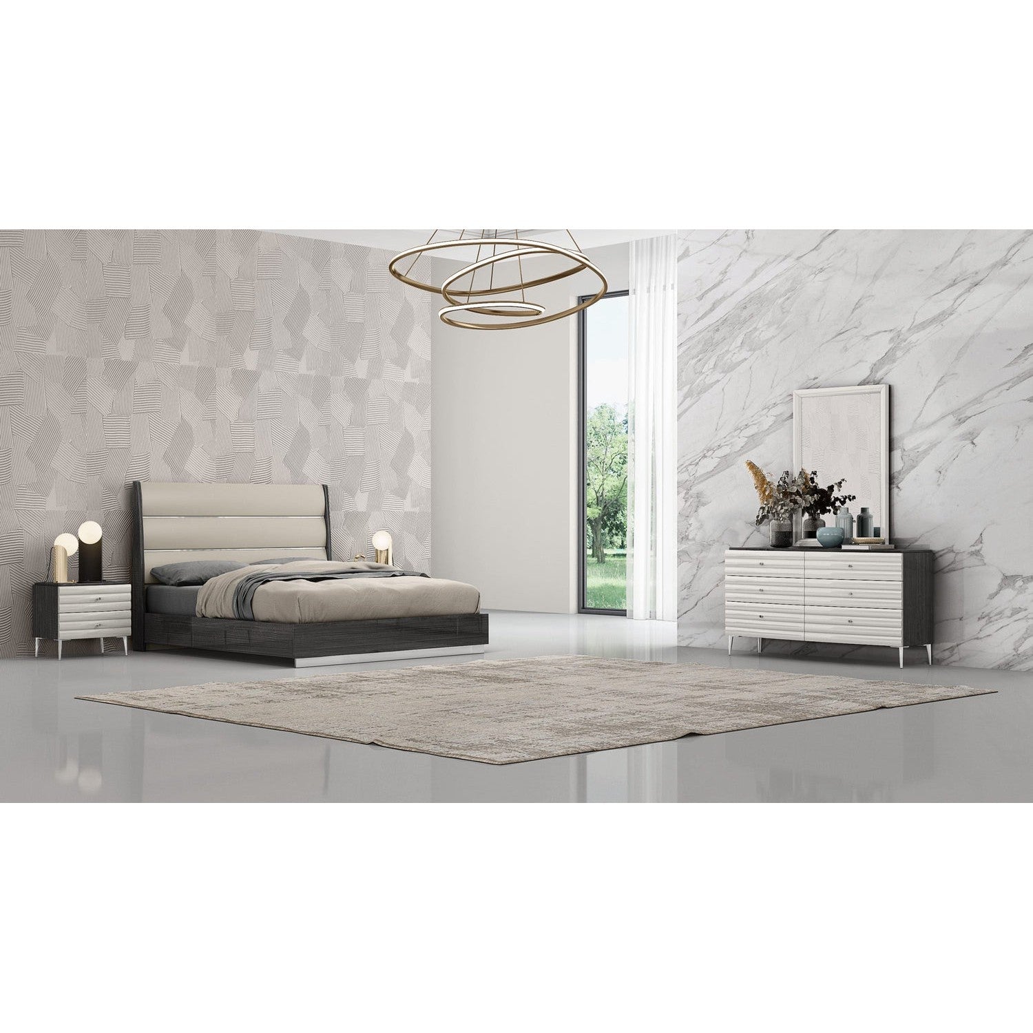 Pino Nightstand-Whiteline Modern Living-WHITELINE-NS1752-DGRY/LGRY-Nightstands-3-France and Son