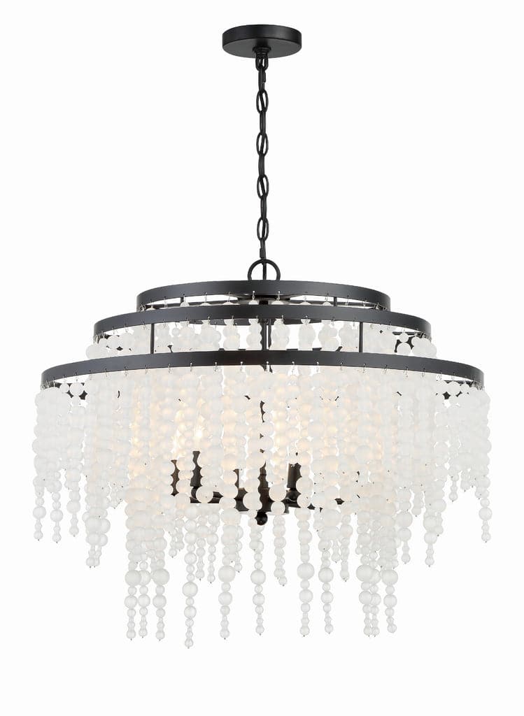 Poppy 6 Light Chandelier-Crystorama Lighting Company-CRYSTO-POP-A5076-MK-FR-ChandeliersMatte Black-9-France and Son