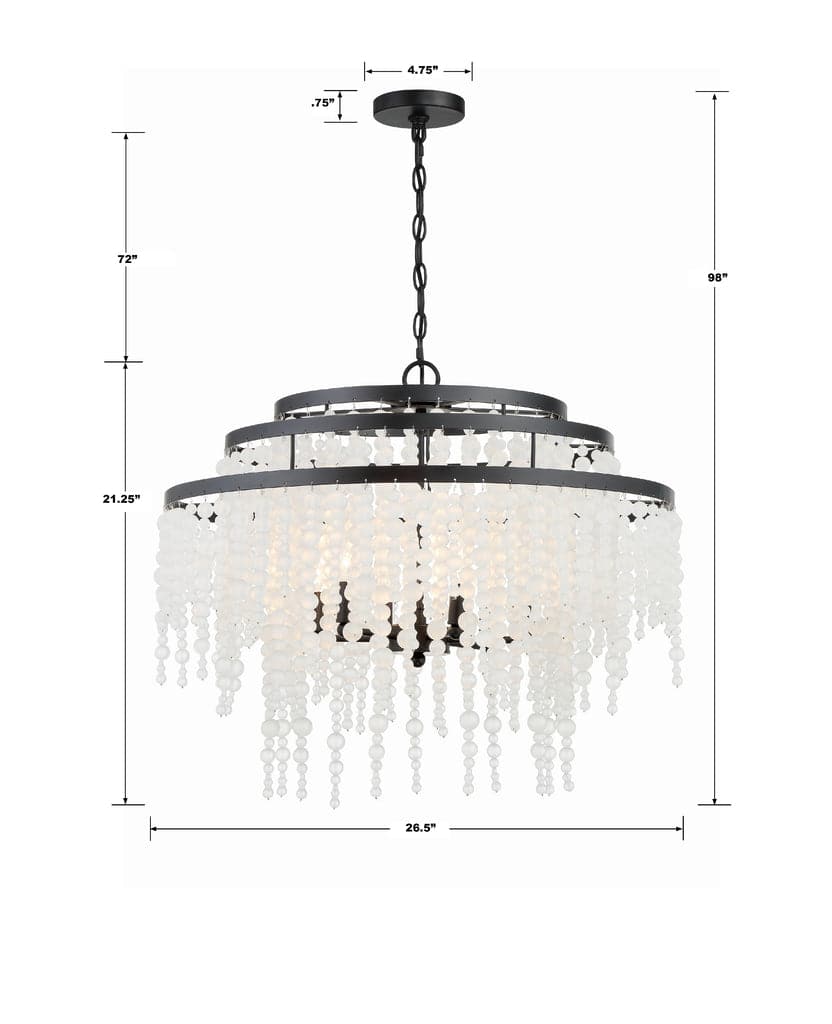 Poppy 6 Light Chandelier-Crystorama Lighting Company-CRYSTO-POP-A5076-FB-ChandeliersForged Bronze-11-France and Son