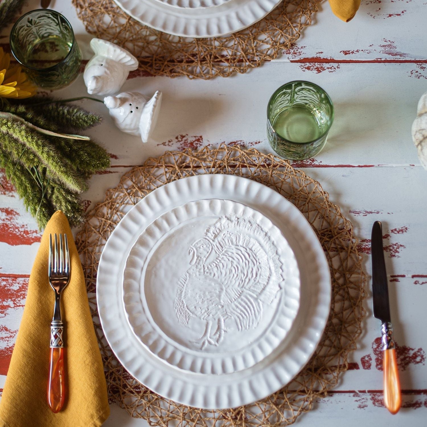 Pietra Tacchino Figural Salt and Pepper