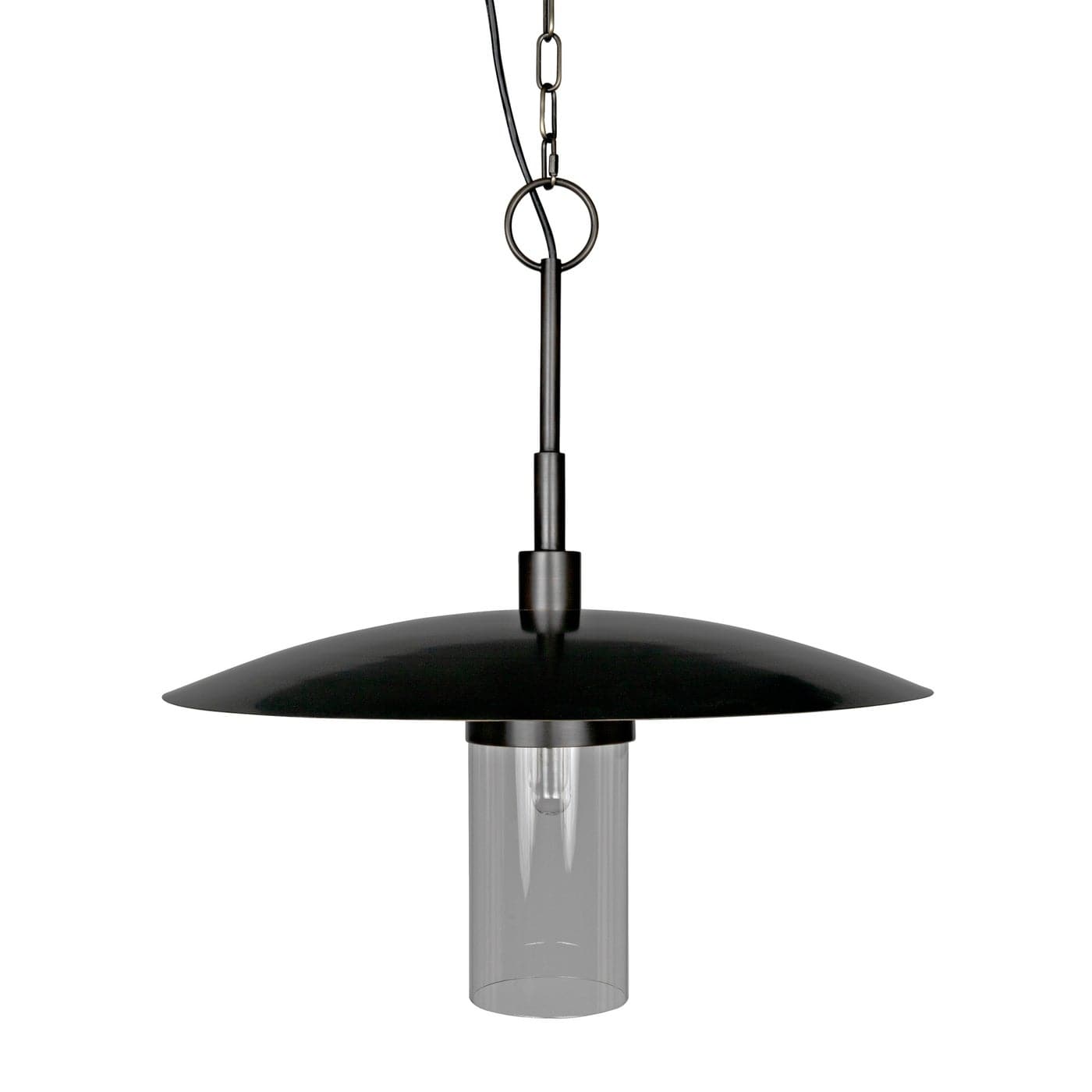 Anton Pendant - Metal With Aged Brass Finish-Noir-NOIR-PZ009AB-Pendants-1-France and Son