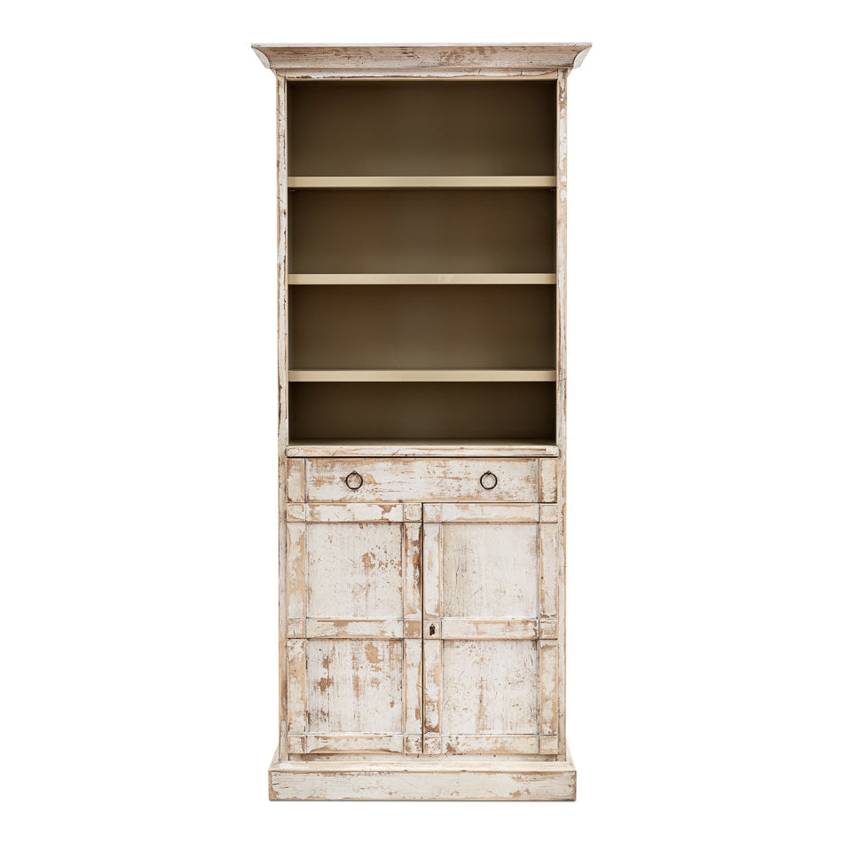 Bookcase With Doors-SARREID-SARREID-R244-16-Bookcases & CabinetsDisrupted White-1-France and Son