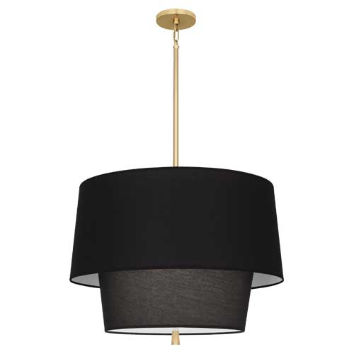 Decker Pendant - Medium-Robert Abbey Fine Lighting-ABBEY-RB137-PendantsRaven Black-Modern Brass-5-France and Son