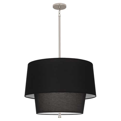 Decker Pendant - Medium-Robert Abbey Fine Lighting-ABBEY-RB138-PendantsRaven Black-Polished Nickel-6-France and Son