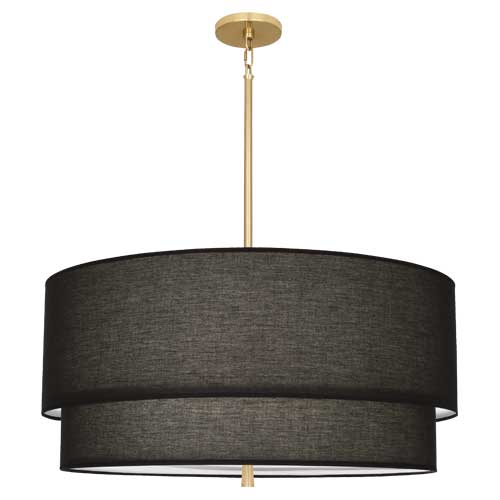 Decker Pendant-Robert Abbey Fine Lighting-ABBEY-RB139-PendantsModern Brass Finish / Raven Black / 2 Tier-13-France and Son