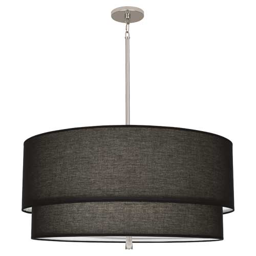 Decker Pendant-Robert Abbey Fine Lighting-ABBEY-RB140-PendantsPolished Nickel Finish / Raven Black-14-France and Son