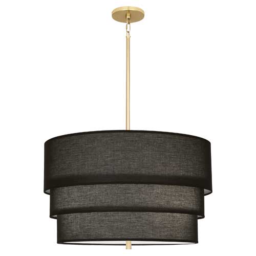 Decker Pendant-Robert Abbey Fine Lighting-ABBEY-RB141-PendantsModern Brass Finish / Raven Black / 3 Tier-9-France and Son