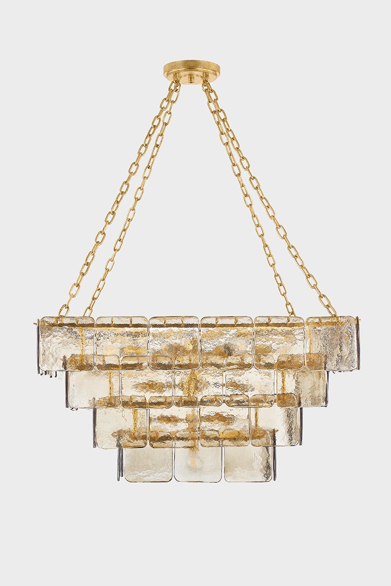 Regal Chandelier - Vintage Gold Leaf 17 Lights