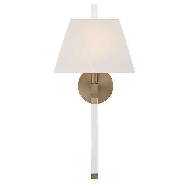 Renee 1 Light Aged Brass Sconce-Crystorama Lighting Company-CRYSTO-REN-261-AG-Wall LightingGold-1-France and Son