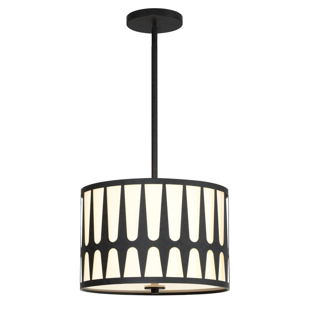 Royston 3 Light Pendant-Crystorama Lighting Company-CRYSTO-ROY-803-BK-PendantsBlack metal-1-France and Son