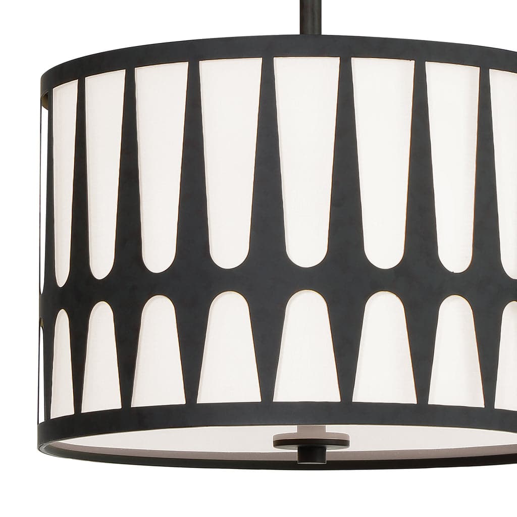 Royston 3 Light Pendant-Crystorama Lighting Company-CRYSTO-ROY-803-BK-PendantsBlack metal-3-France and Son