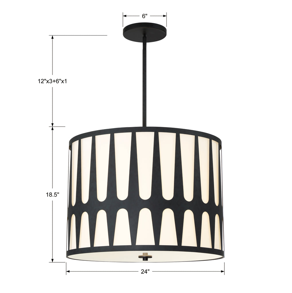 Royston 5 Light Pendant-Crystorama Lighting Company-CRYSTO-ROY-809-BK-Pendants-3-France and Son