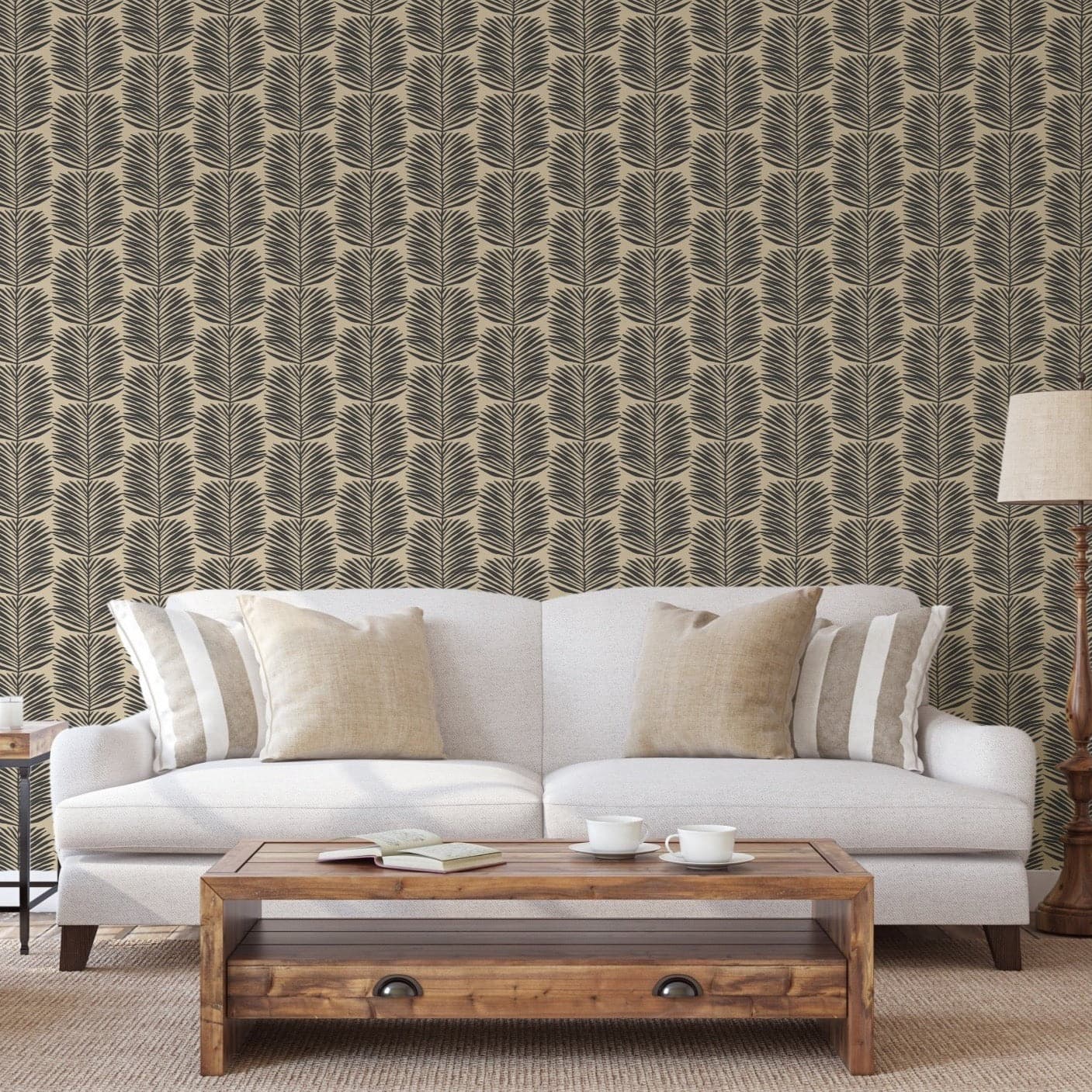 Betty Palms Wallpaper-Mitchell Black-MITCHB-WC396-1-PM-10-Wall DecorPatterns Black-Premium Matte Paper-4-France and Son