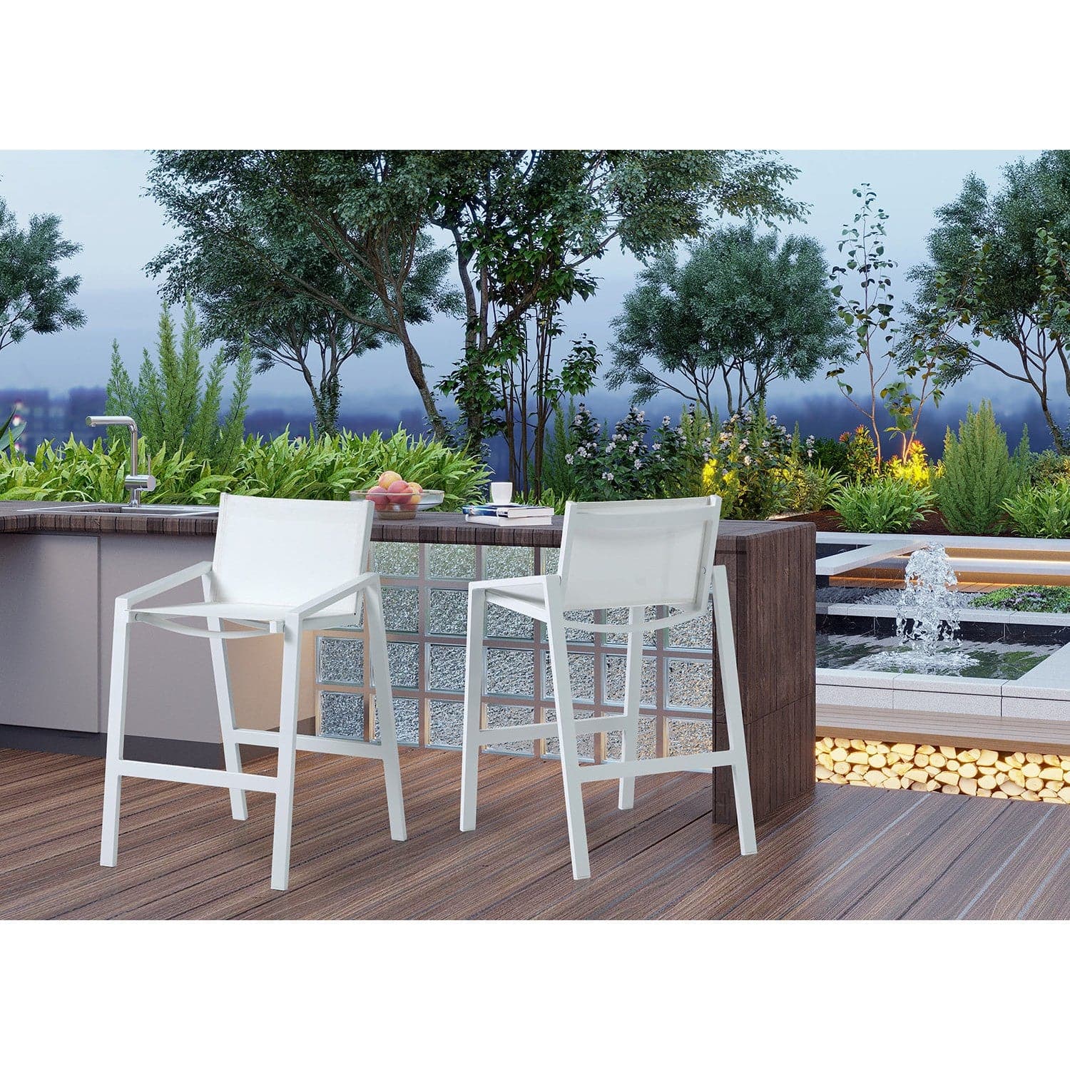 Rio Outdoor Barstool-Whiteline Modern Living-WHITELINE-BS1593-WHT-Bar Stools-2-France and Son