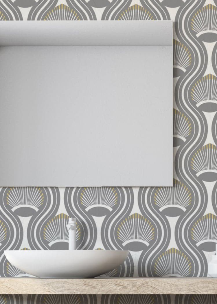 Riviere Wallpaper-Mitchell Black-MITCHB-WCCE6-BL-PM-10-Wall DecorPatterns Black-Premium Matte Paper-8-France and Son